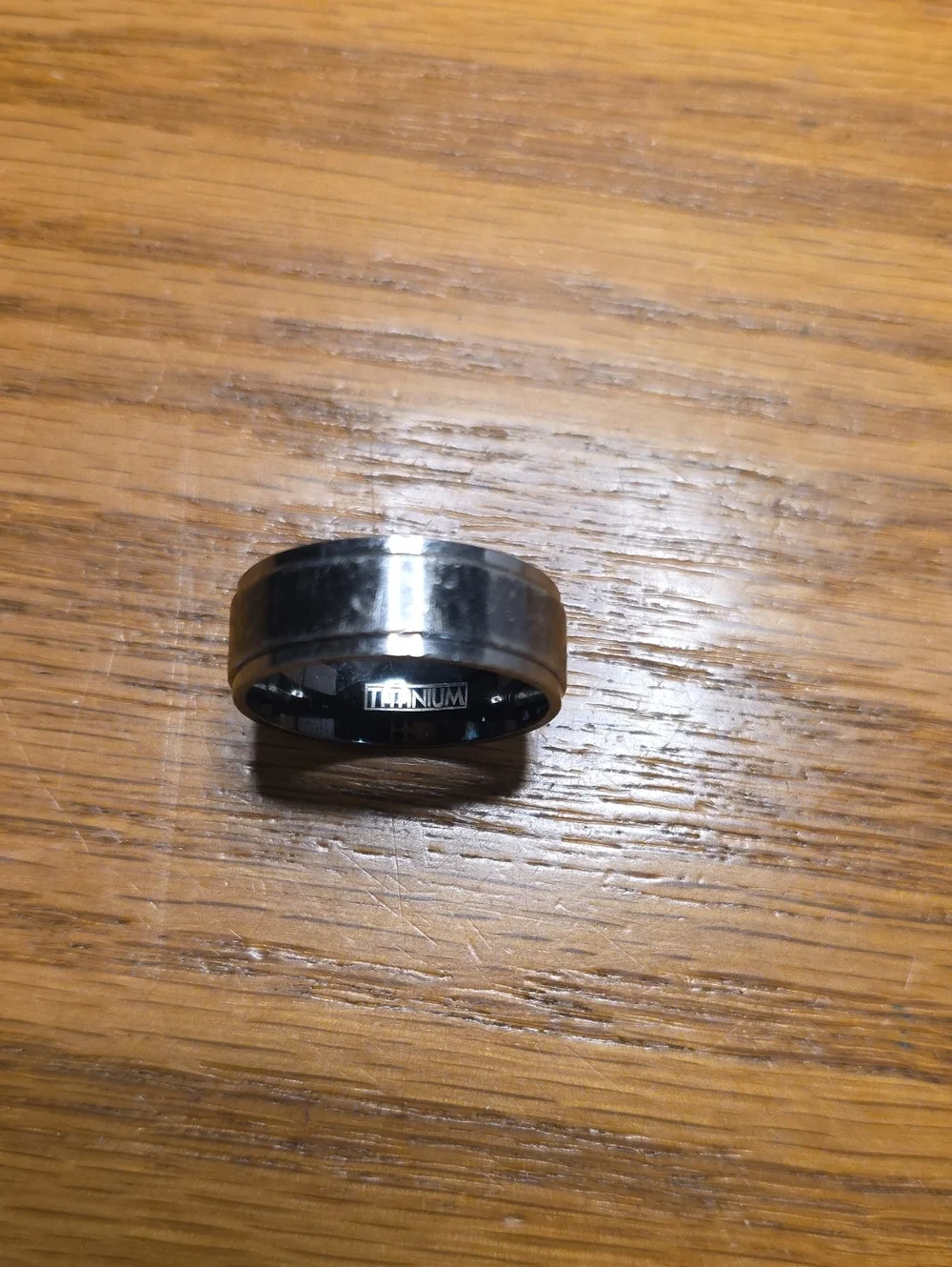 Titanium Men's Ring in Black and Silver